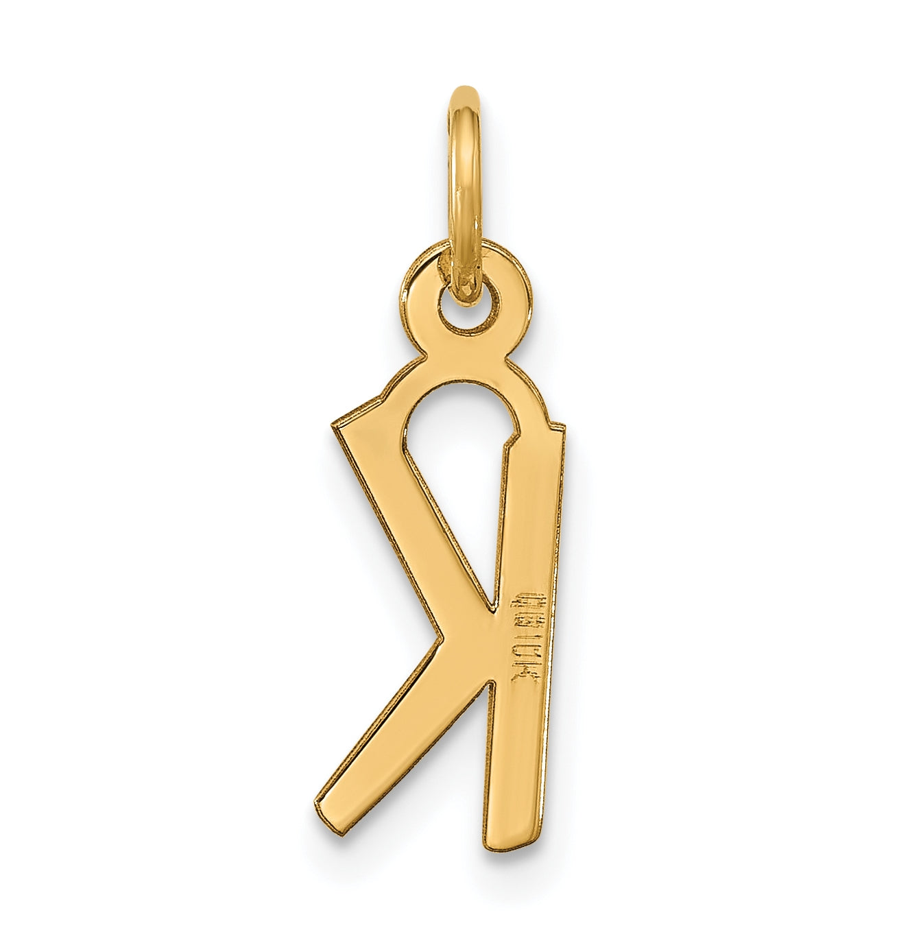 10K Yellow Gold Large Slanted Block Initial K Charm