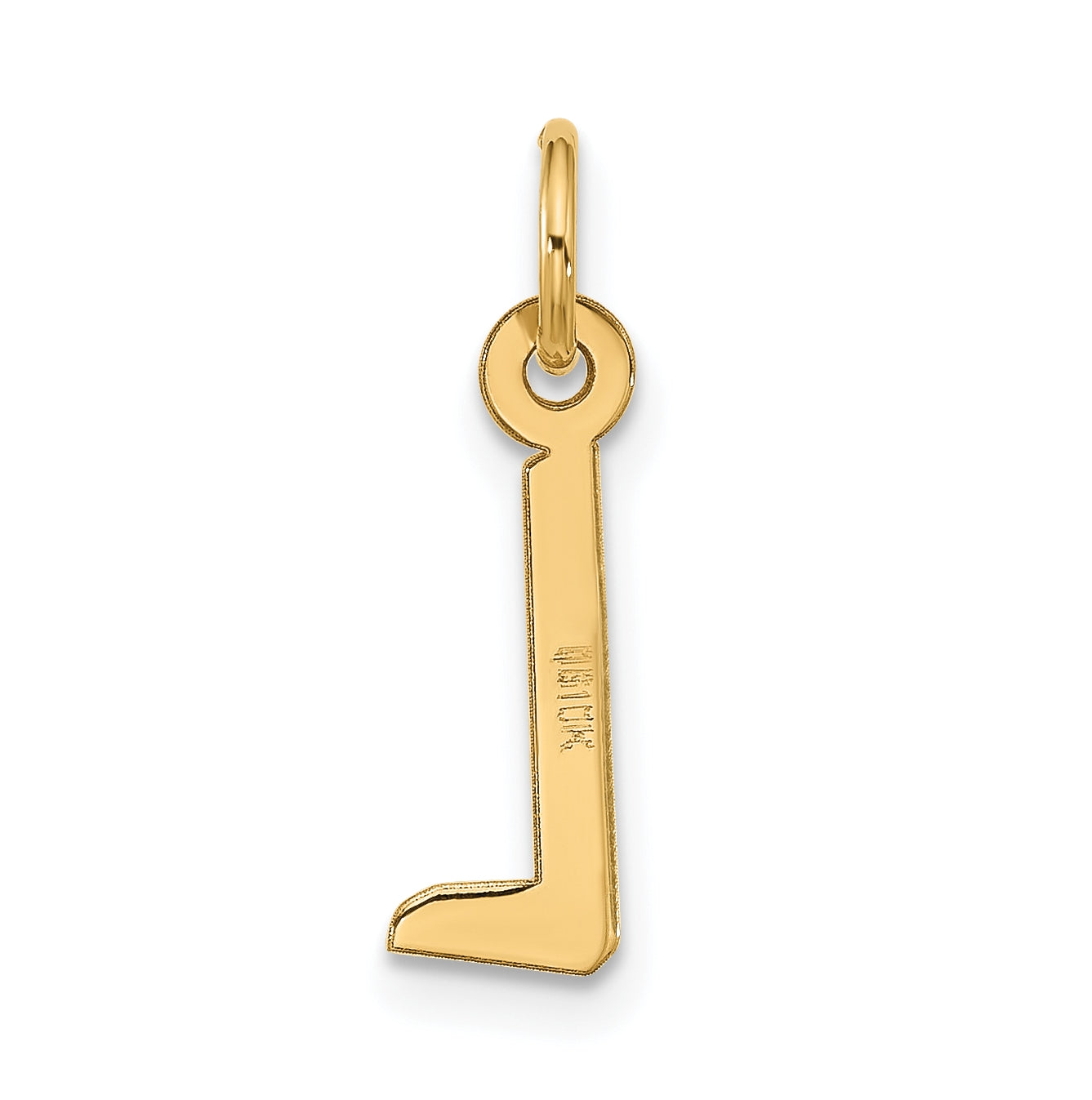 10K Yellow Gold Large Slanted Block Initial L Charm