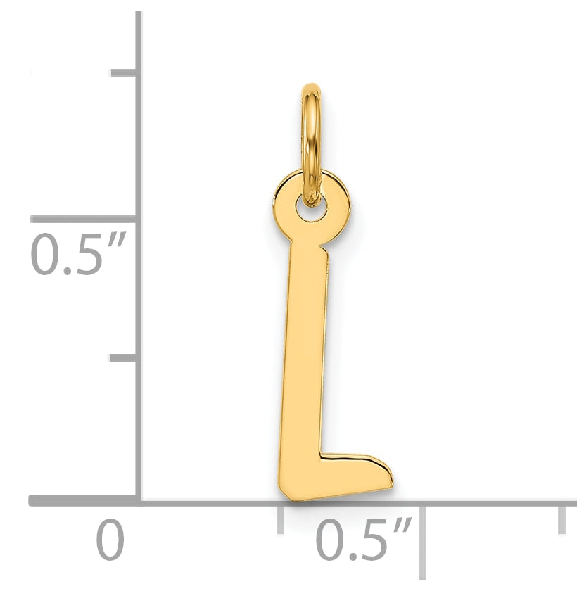 10K Yellow Gold Large Slanted Block Initial L Charm