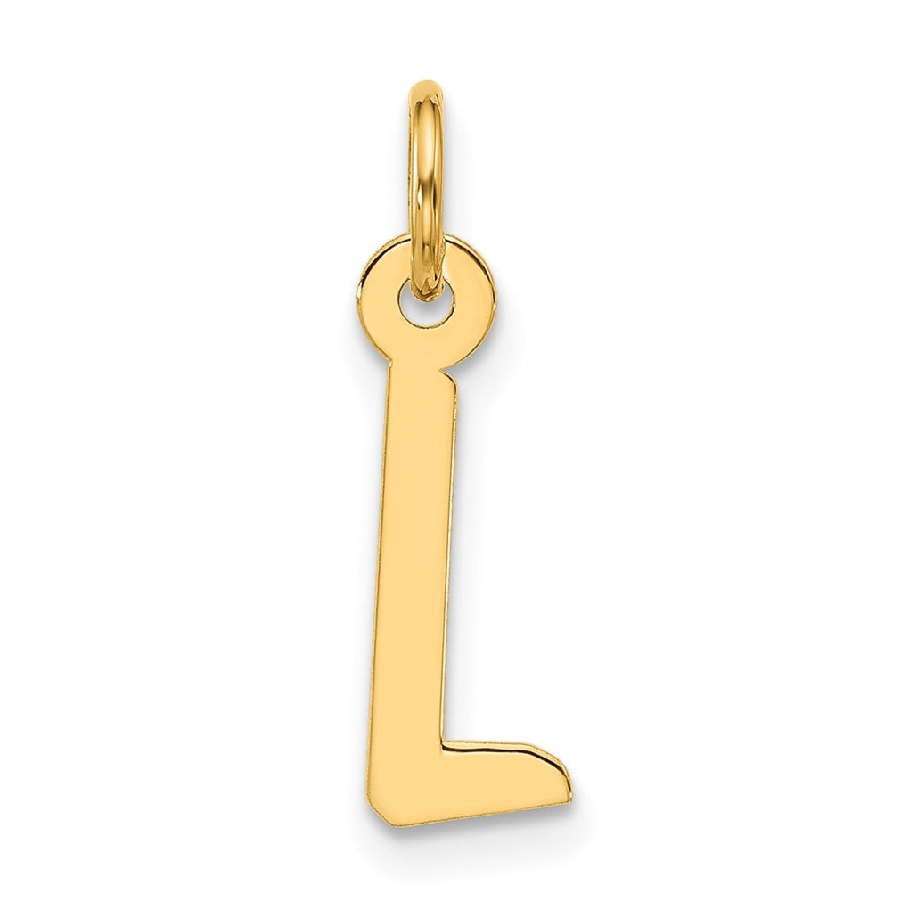 10K Yellow Gold Large Slanted Block Initial L Charm
