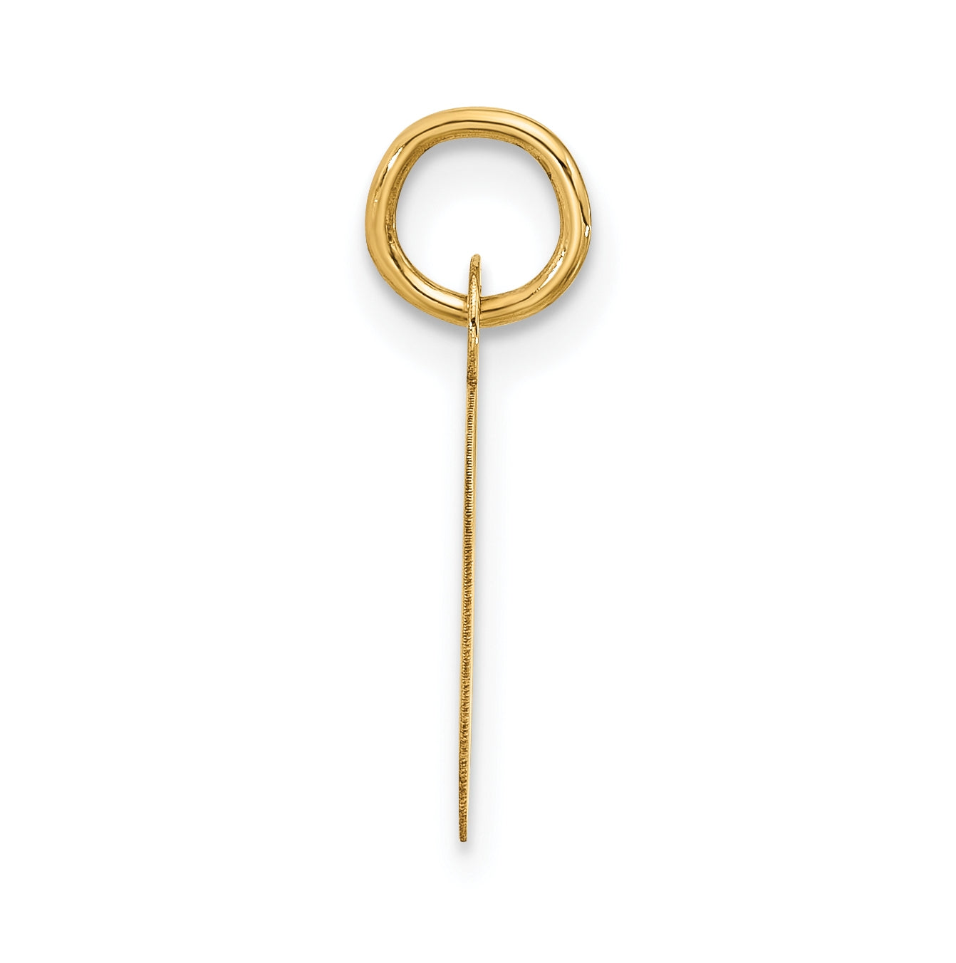 10K Yellow Gold Large Slanted Block Initial O Charm