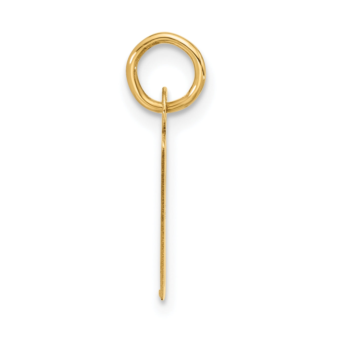 10K Yellow Gold Large Slanted Block Initial R Charm