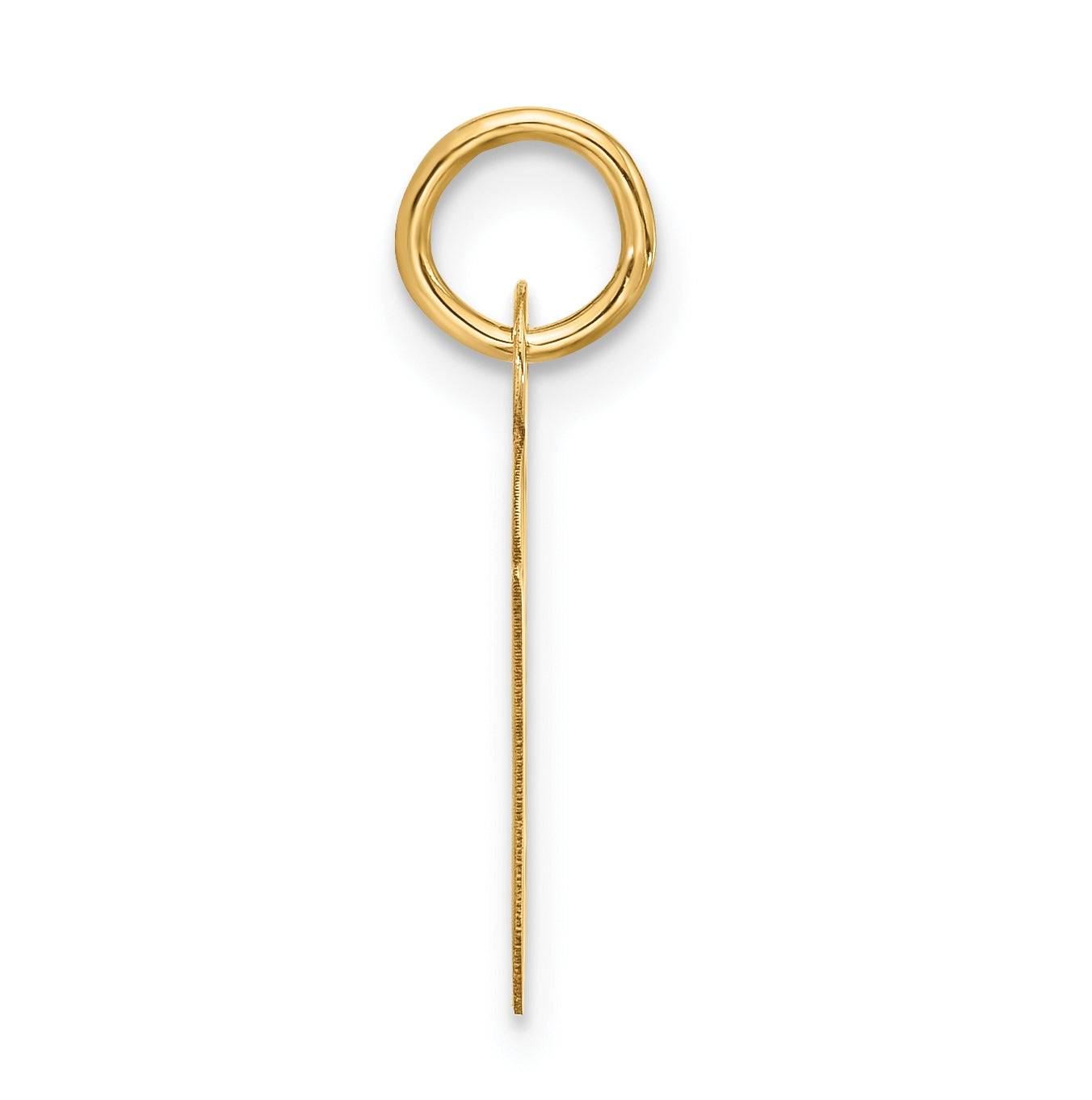 10K Yellow Gold Large Slanted Block Initial U Charm