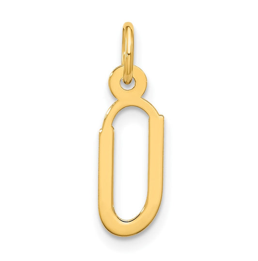 10K Yellow Gold Large Slanted Block Initial U Charm