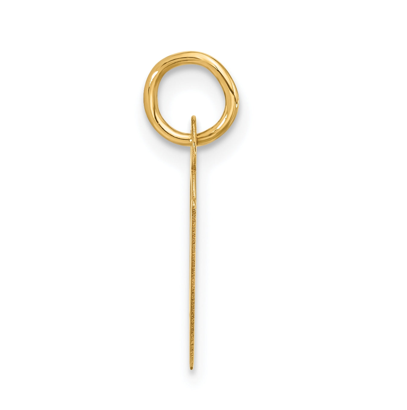 10K Yellow Gold Large Slanted Block Initial V Charm
