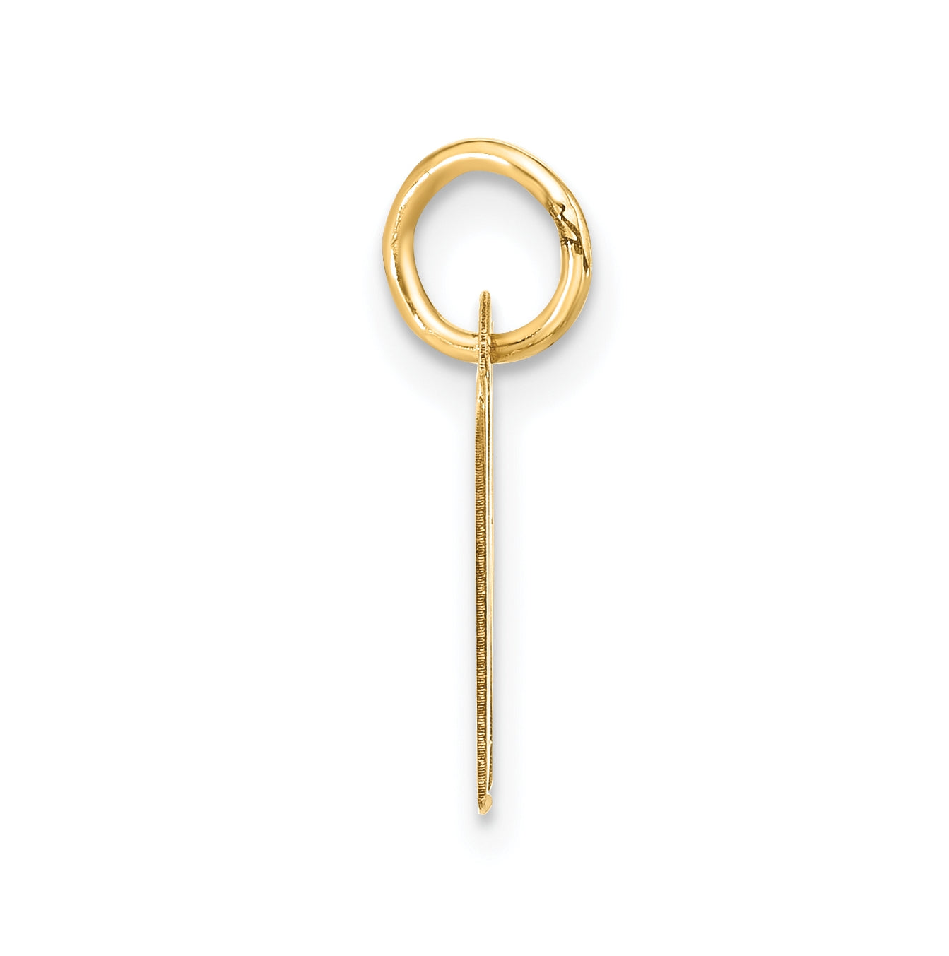 10K Yellow Gold Large Slanted Block Initial W Charm