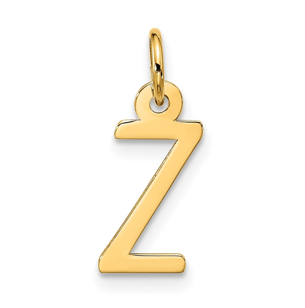 10K Yellow Gold Large Slanted Block Initial Z Charm