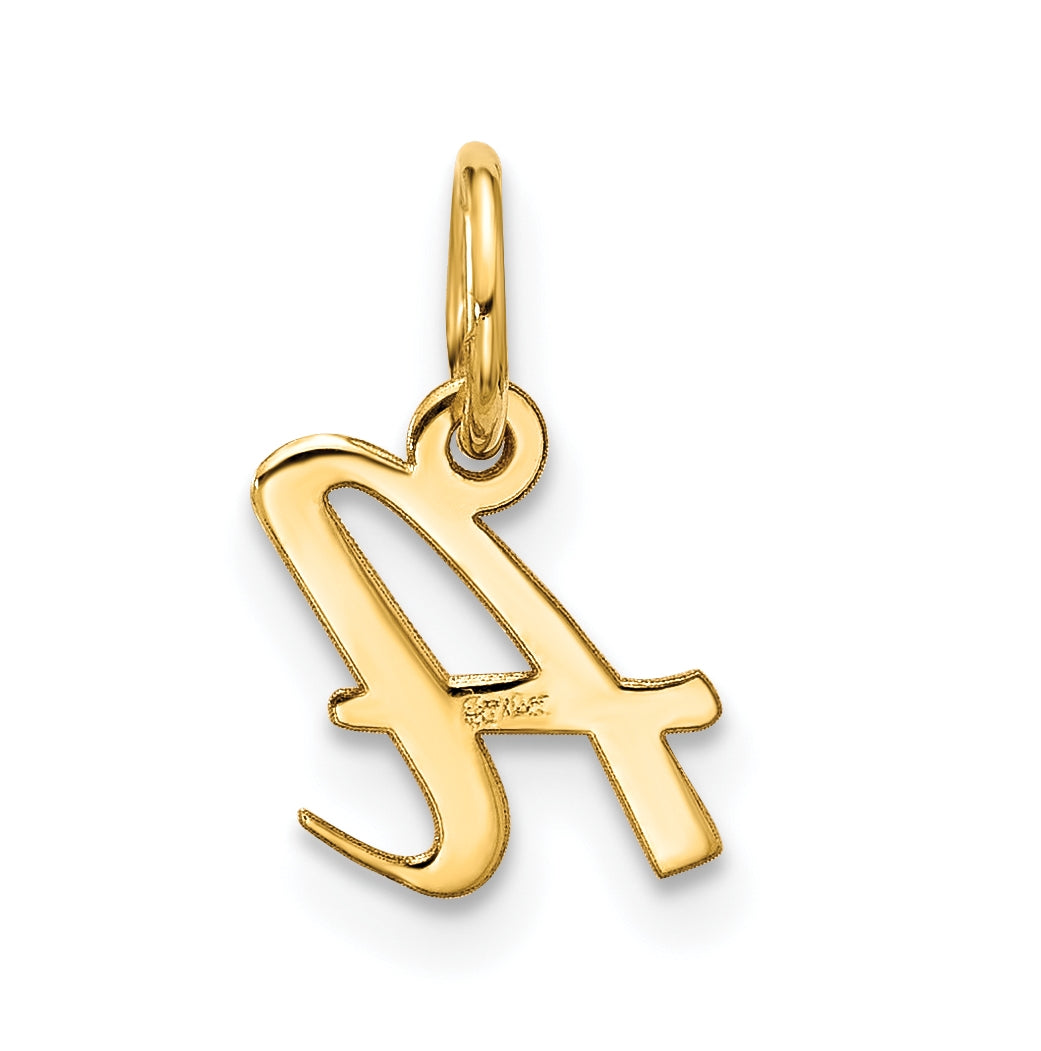 10K Yellow Gold Small-Script Initial A Charm