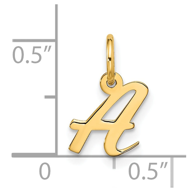 10K Yellow Gold Small-Script Initial A Charm