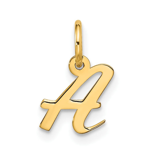 10K Yellow Gold Small-Script Initial A Charm