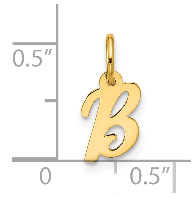 10K Yellow Gold Small-Script Initial B Charm