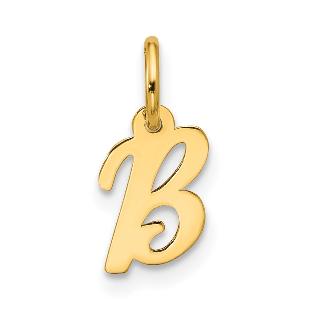 10K Yellow Gold Small-Script Initial B Charm