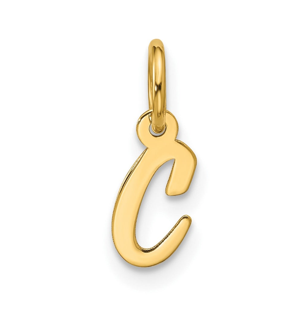 10K Yellow Gold Small-Script Initial C Charm