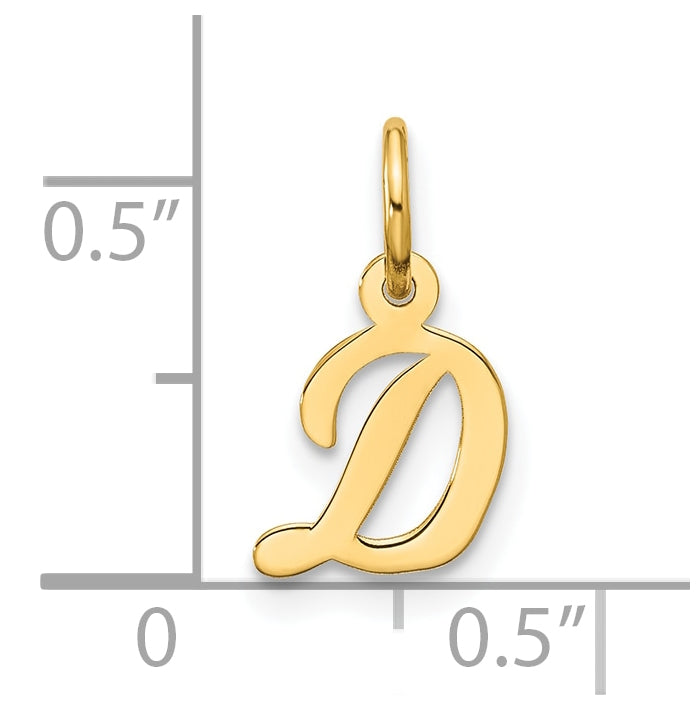 10K Yellow Gold Small-Script Initial D Charm