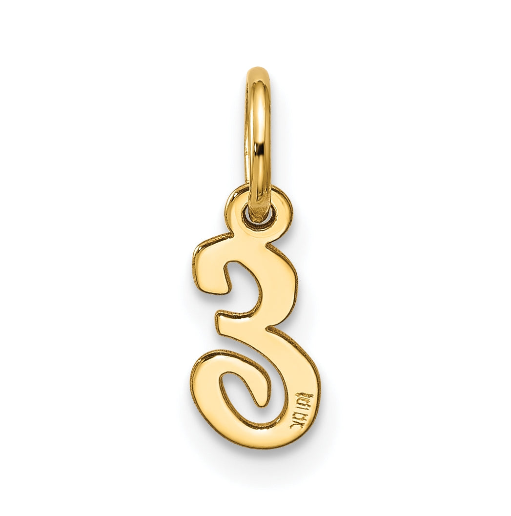 10K Yellow Gold Small-Script Initial E Charm