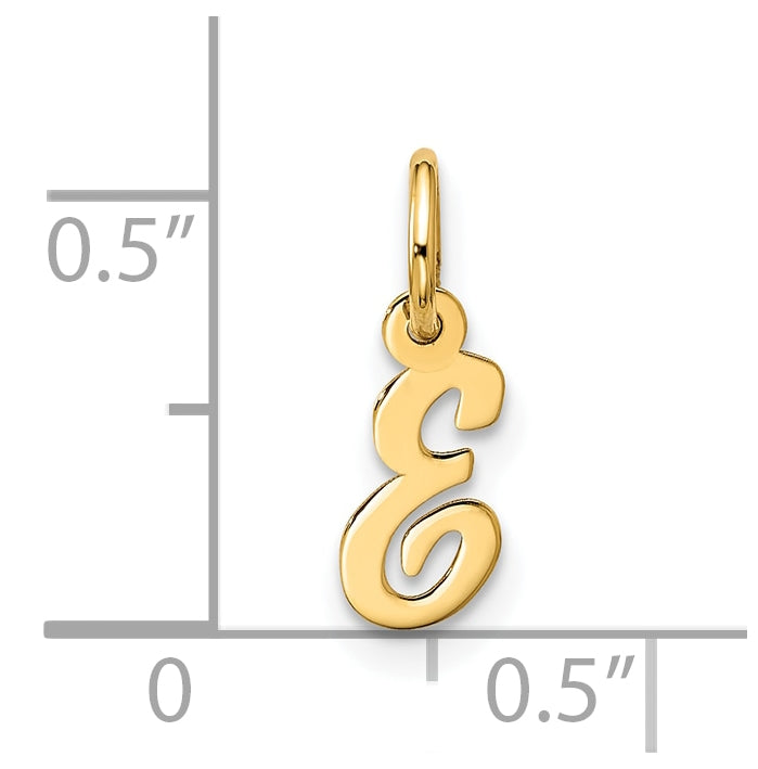 10K Yellow Gold Small-Script Initial E Charm