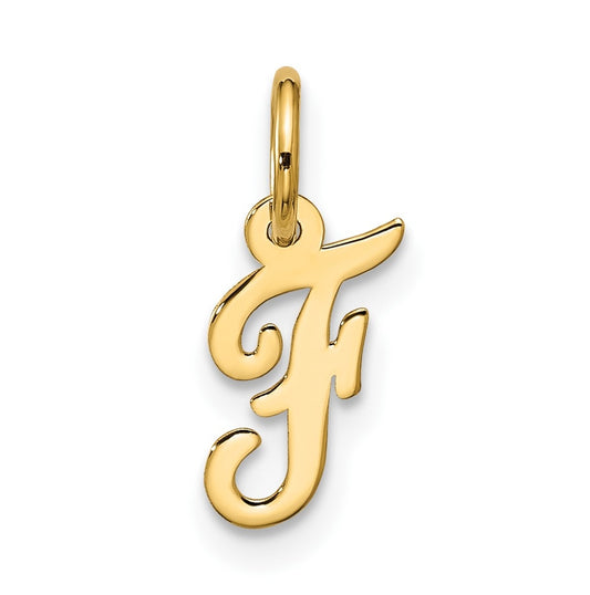 10K Yellow Gold Small-Script Initial F Charm