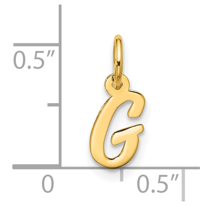 10K Yellow Gold Small-Script Initial G Charm
