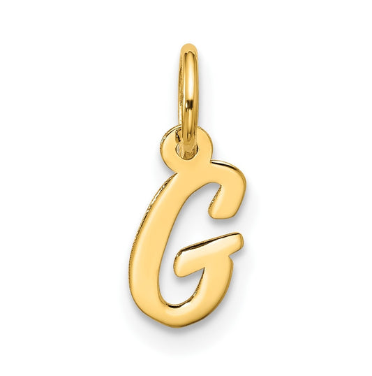 10K Yellow Gold Small-Script Initial G Charm