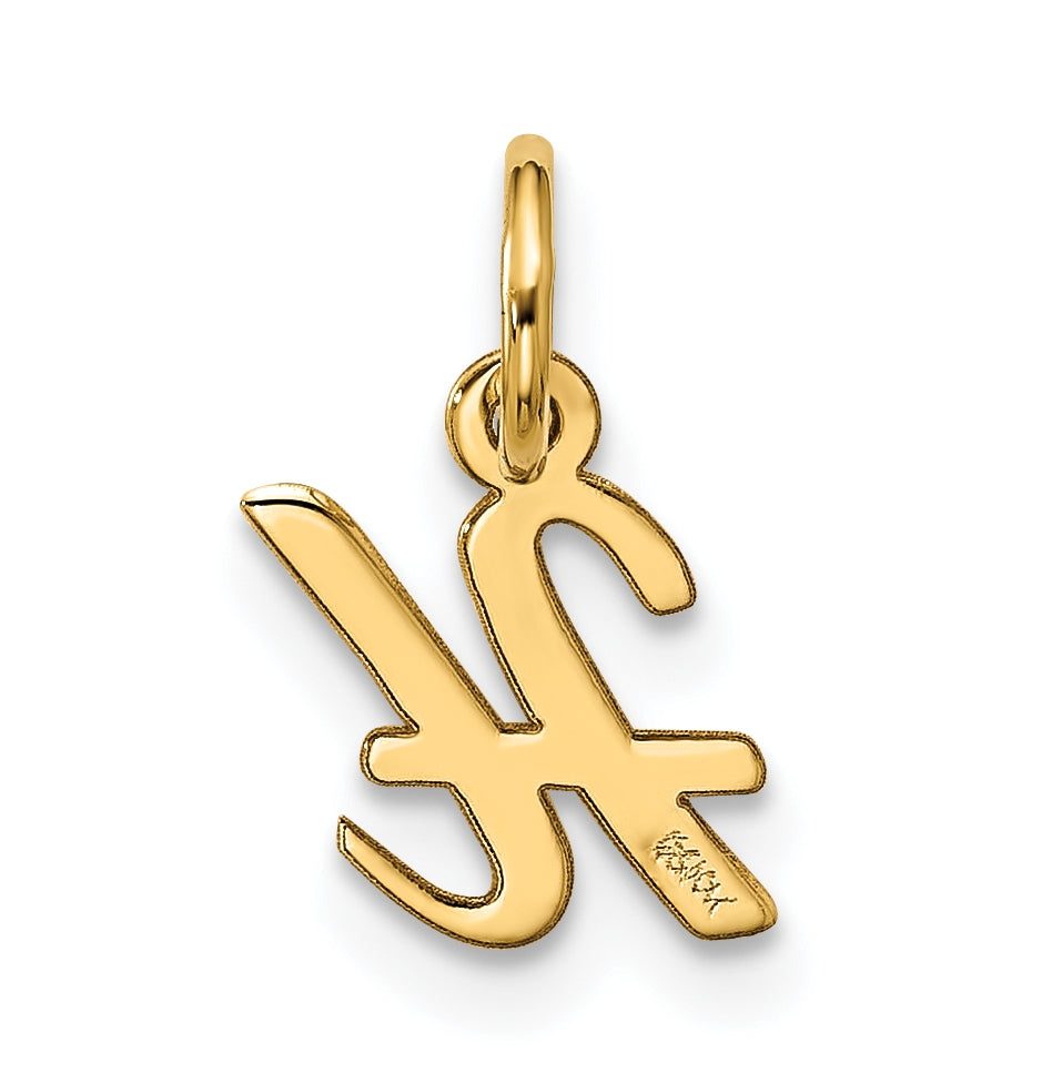 10K Yellow Gold Small-Script Initial H Charm