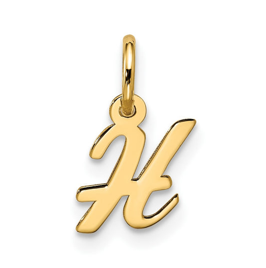 10K Yellow Gold Small-Script Initial H Charm