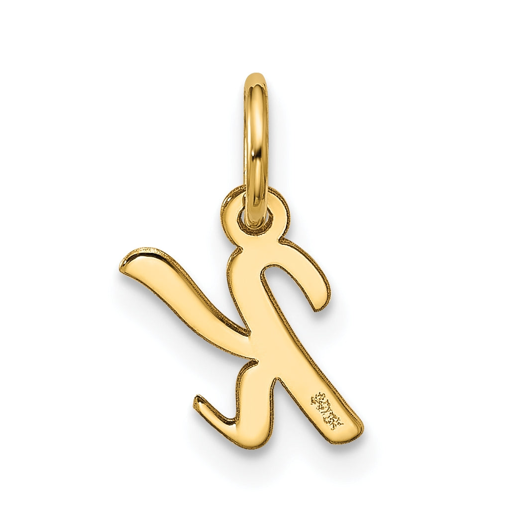10K Yellow Gold Small-Script Initial K Charm