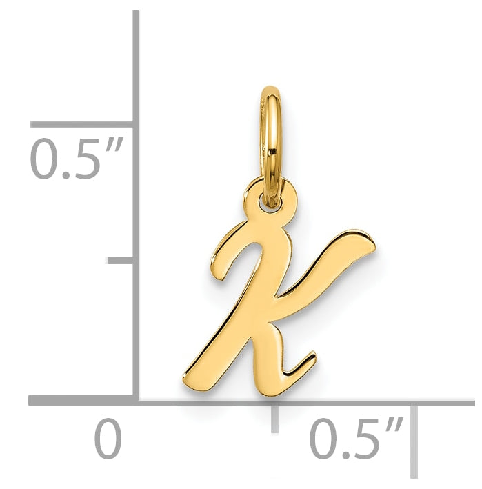 10K Yellow Gold Small-Script Initial K Charm