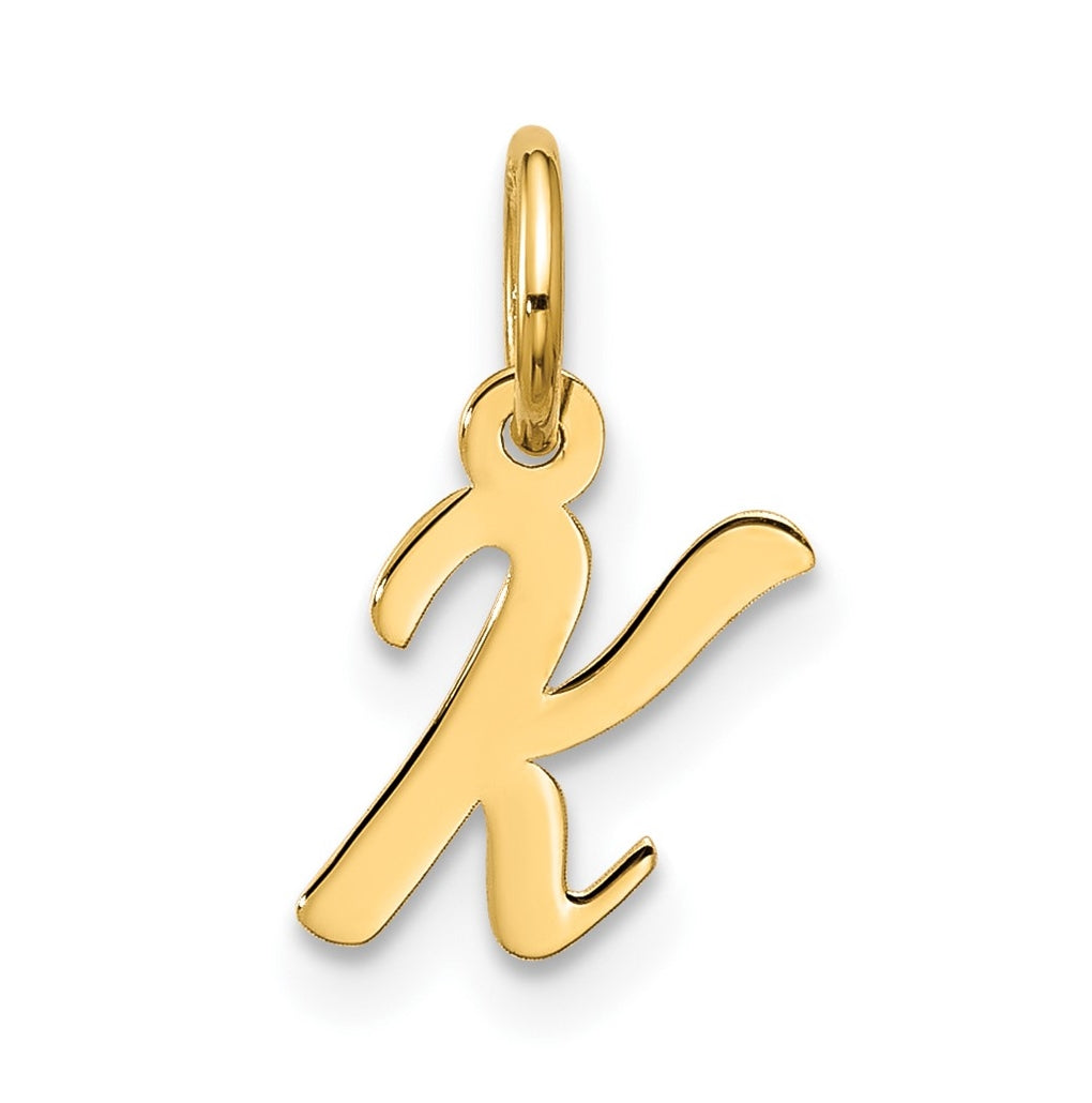 10K Yellow Gold Small-Script Initial K Charm