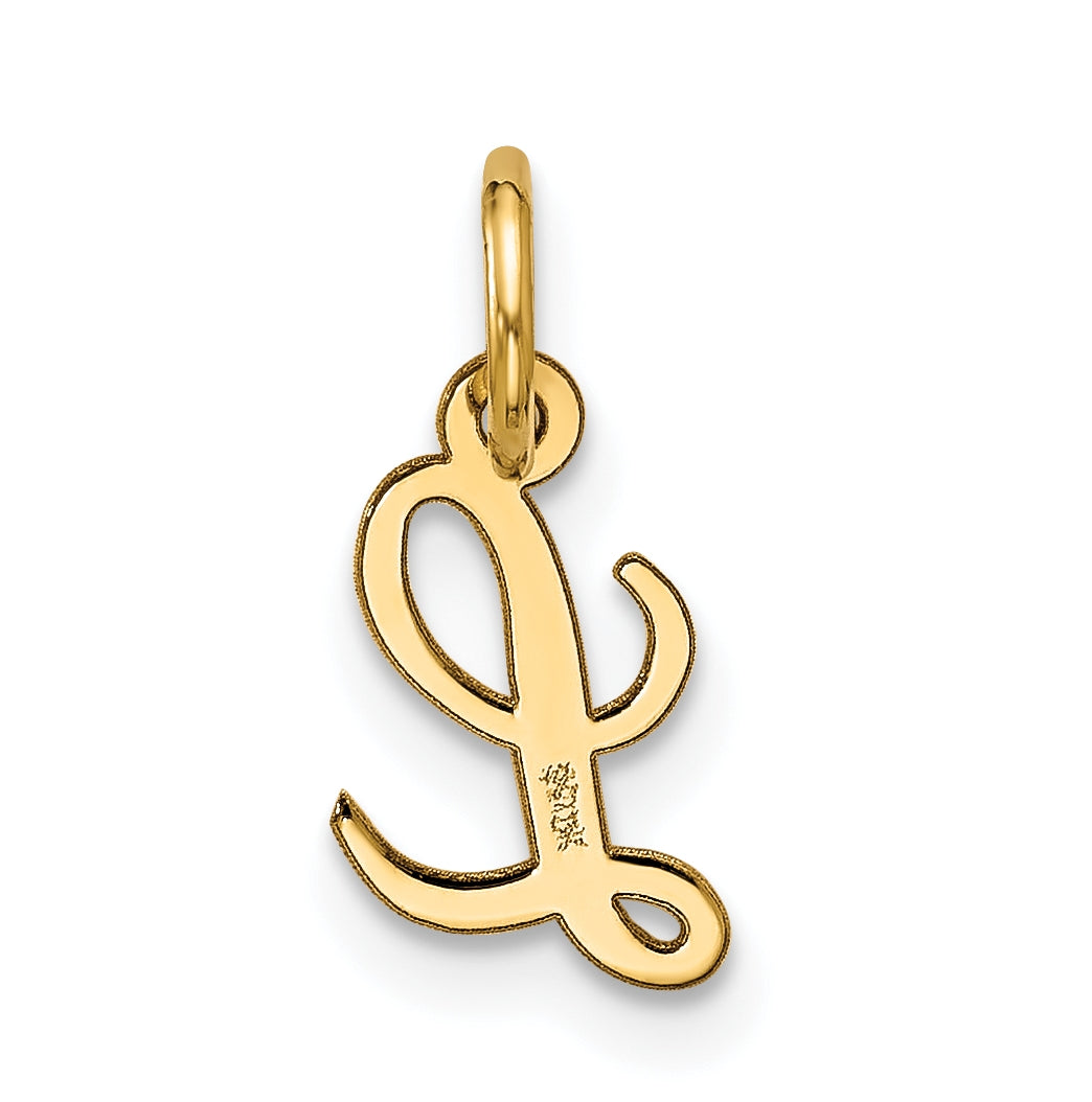 10K Yellow Gold Small-Script Initial L Charm