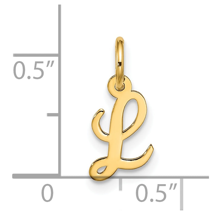 10K Yellow Gold Small-Script Initial L Charm