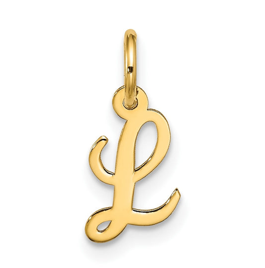 10K Yellow Gold Small-Script Initial L Charm
