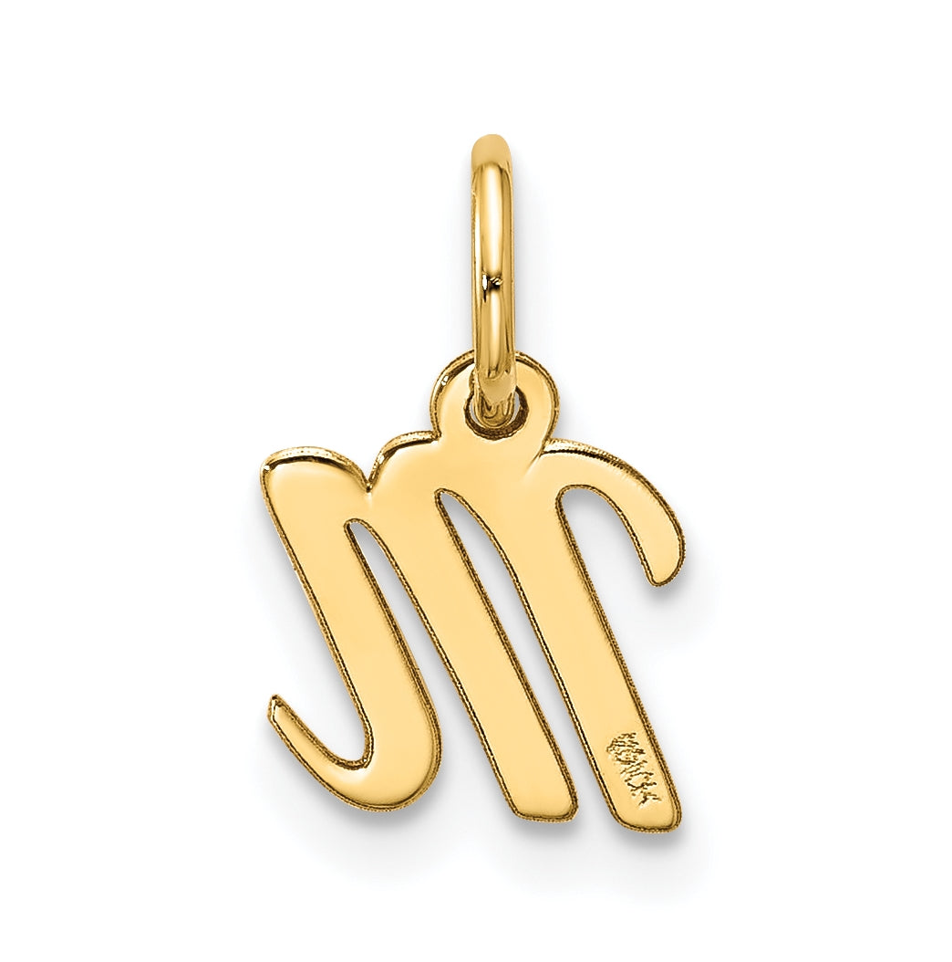 10K Yellow Gold Small-Script Initial M Charm