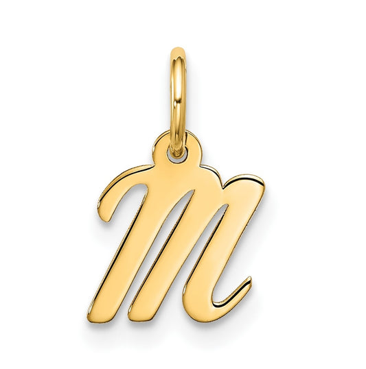 10K Yellow Gold Small-Script Initial M Charm