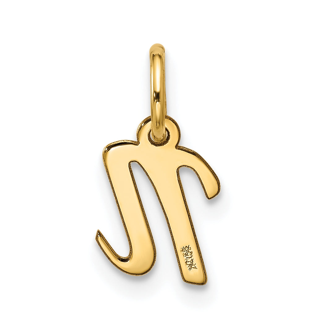 10K Yellow Gold Small-Script Initial N Charm