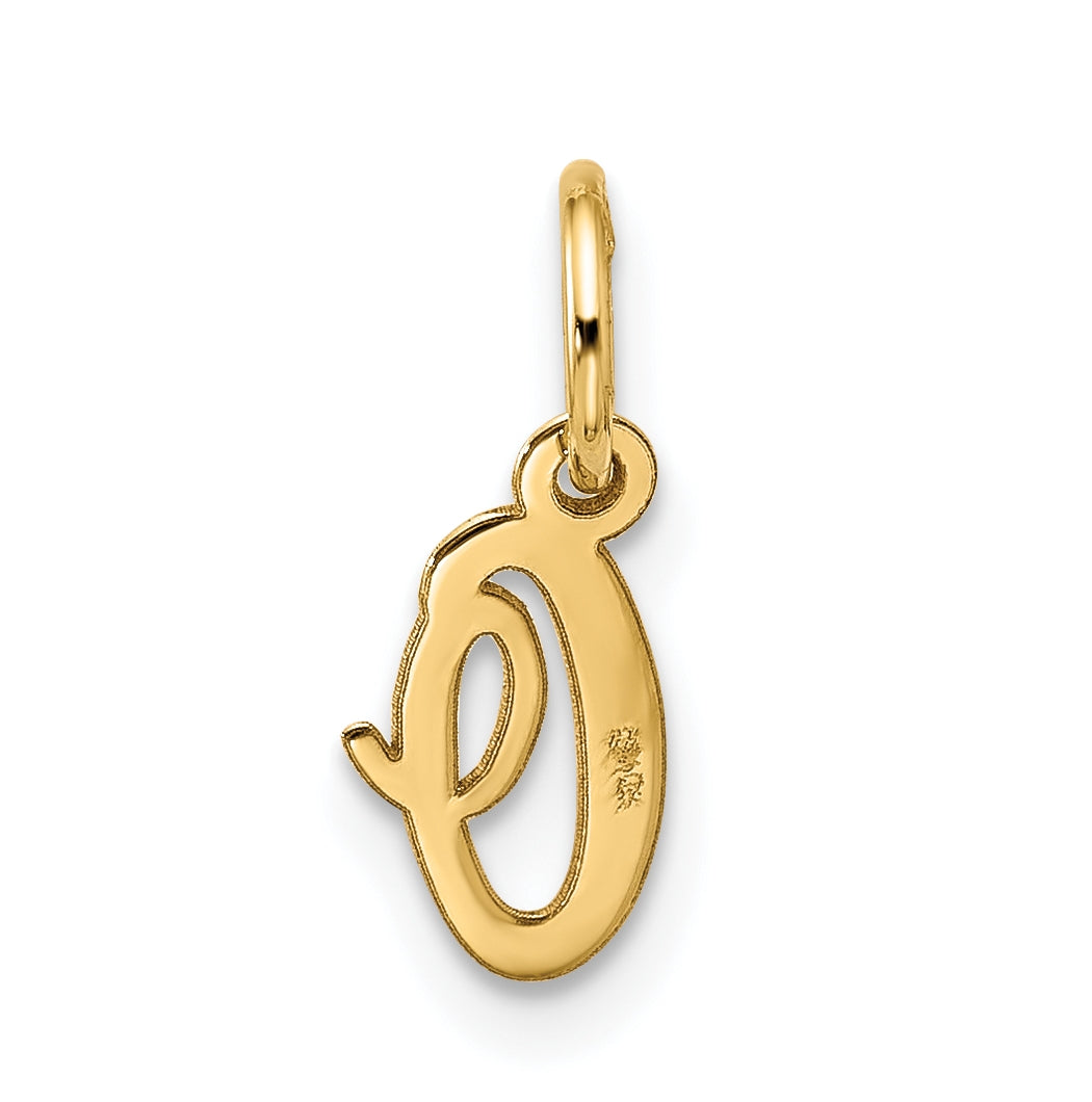 10K Yellow Gold Small-Script Initial O Charm