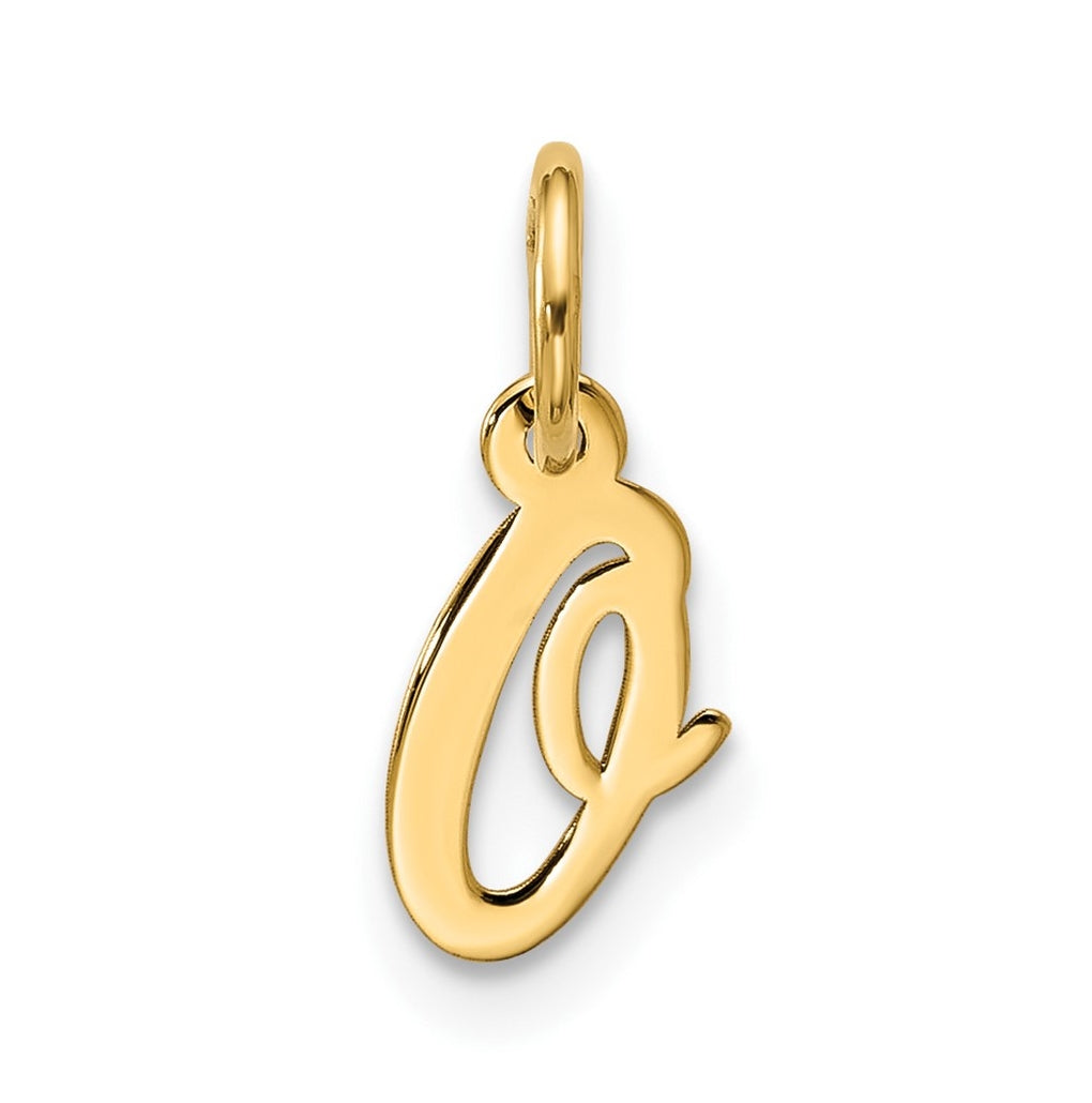 10K Yellow Gold Small-Script Initial O Charm