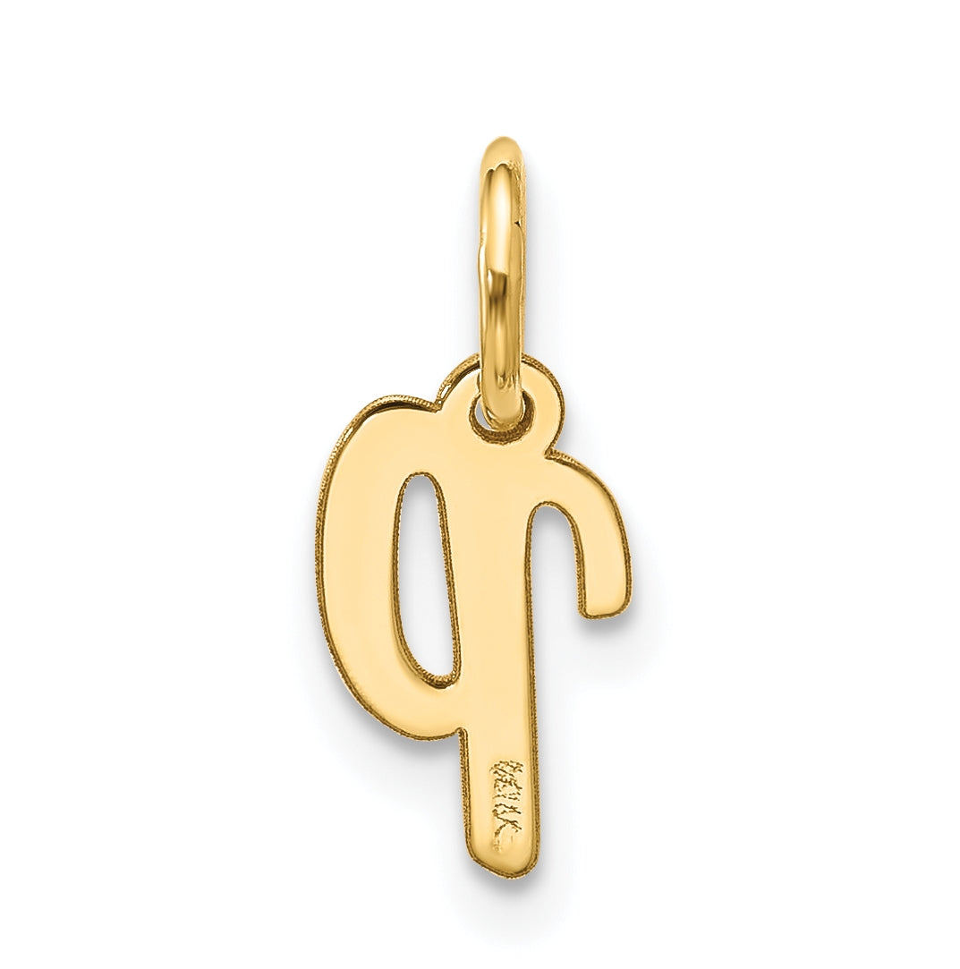 10K Yellow Gold Small-Script Initial P Charm