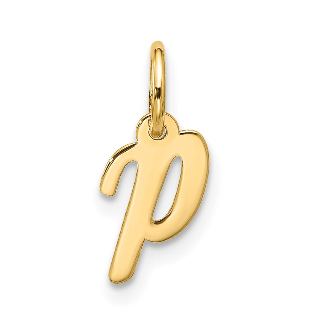 10K Yellow Gold Small-Script Initial P Charm