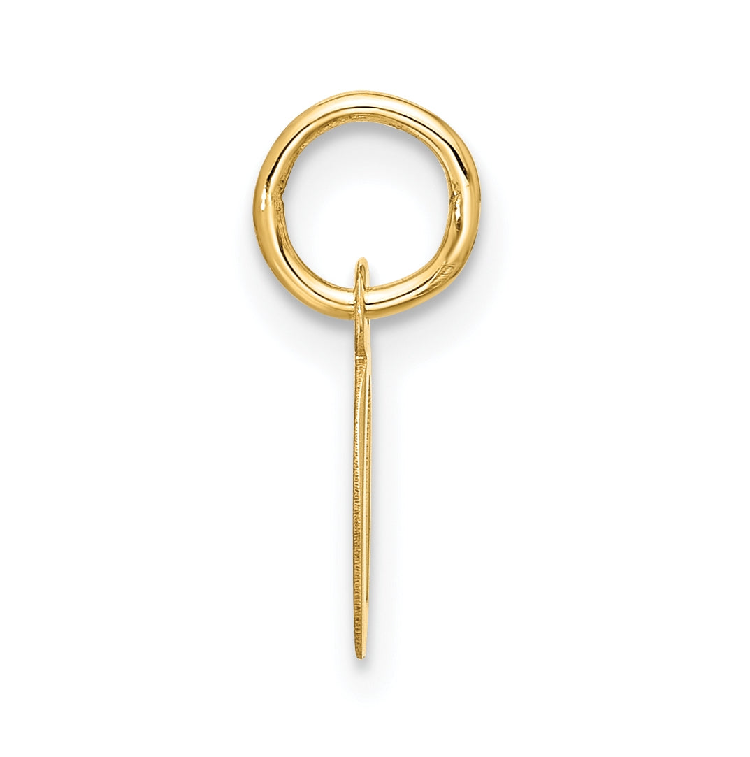 10K Yellow Gold Small Script Initial Q Charm