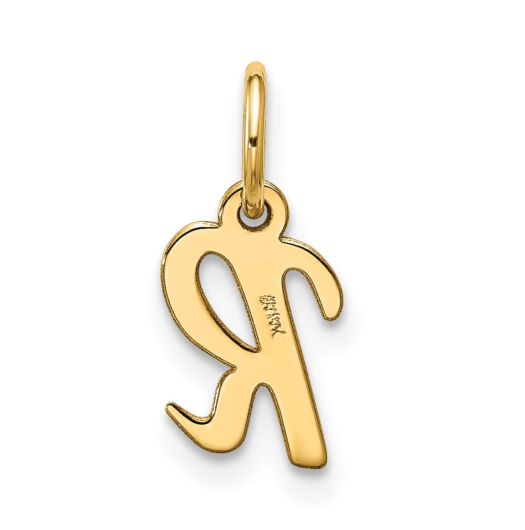 10K Yellow Gold Small-Script Initial R Charm