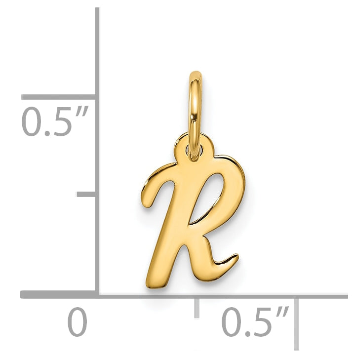 10K Yellow Gold Small-Script Initial R Charm