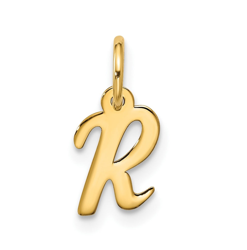 10K Yellow Gold Small-Script Initial R Charm