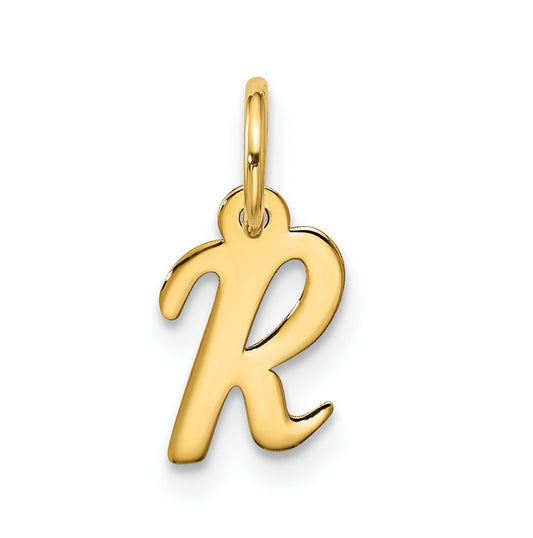 10K Yellow Gold Small-Script Initial R Charm