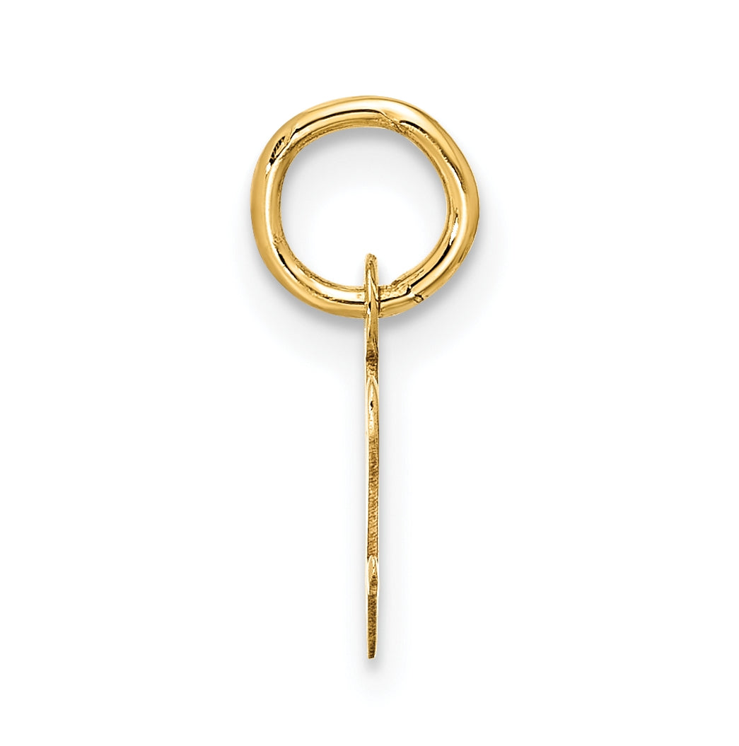 10K Yellow Gold Small-Script Initial V Charm