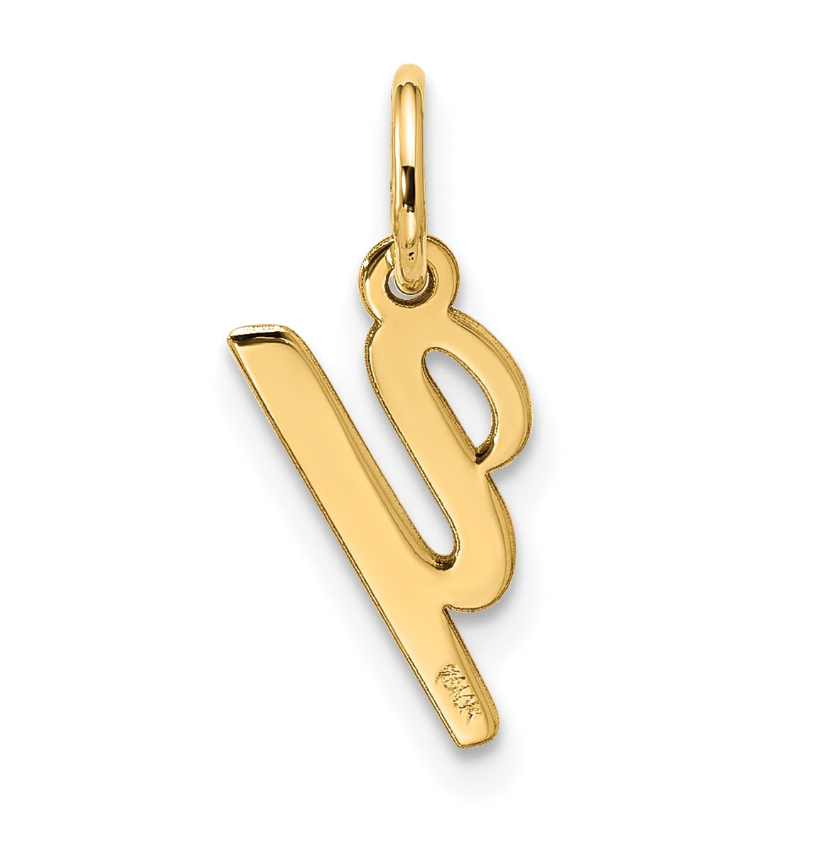 10K Yellow Gold Small Script Initial Y Charm