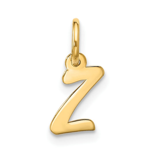 10K Yellow Gold Small Script Initial Z Charm