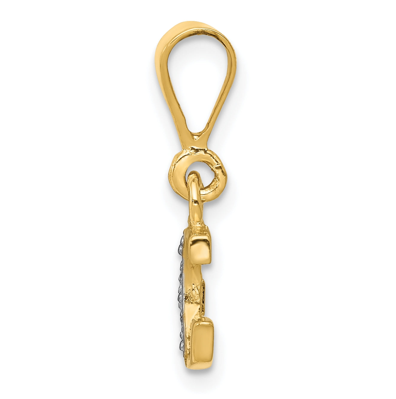 10K Yellow Gold and Rhodium Diamond Initial G Charm