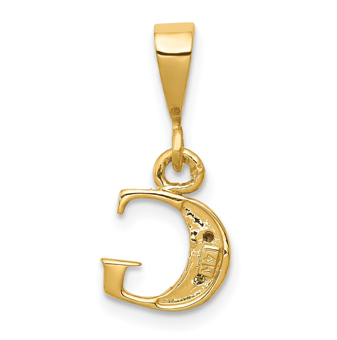 10K Yellow Gold and Rhodium Diamond Initial G Charm