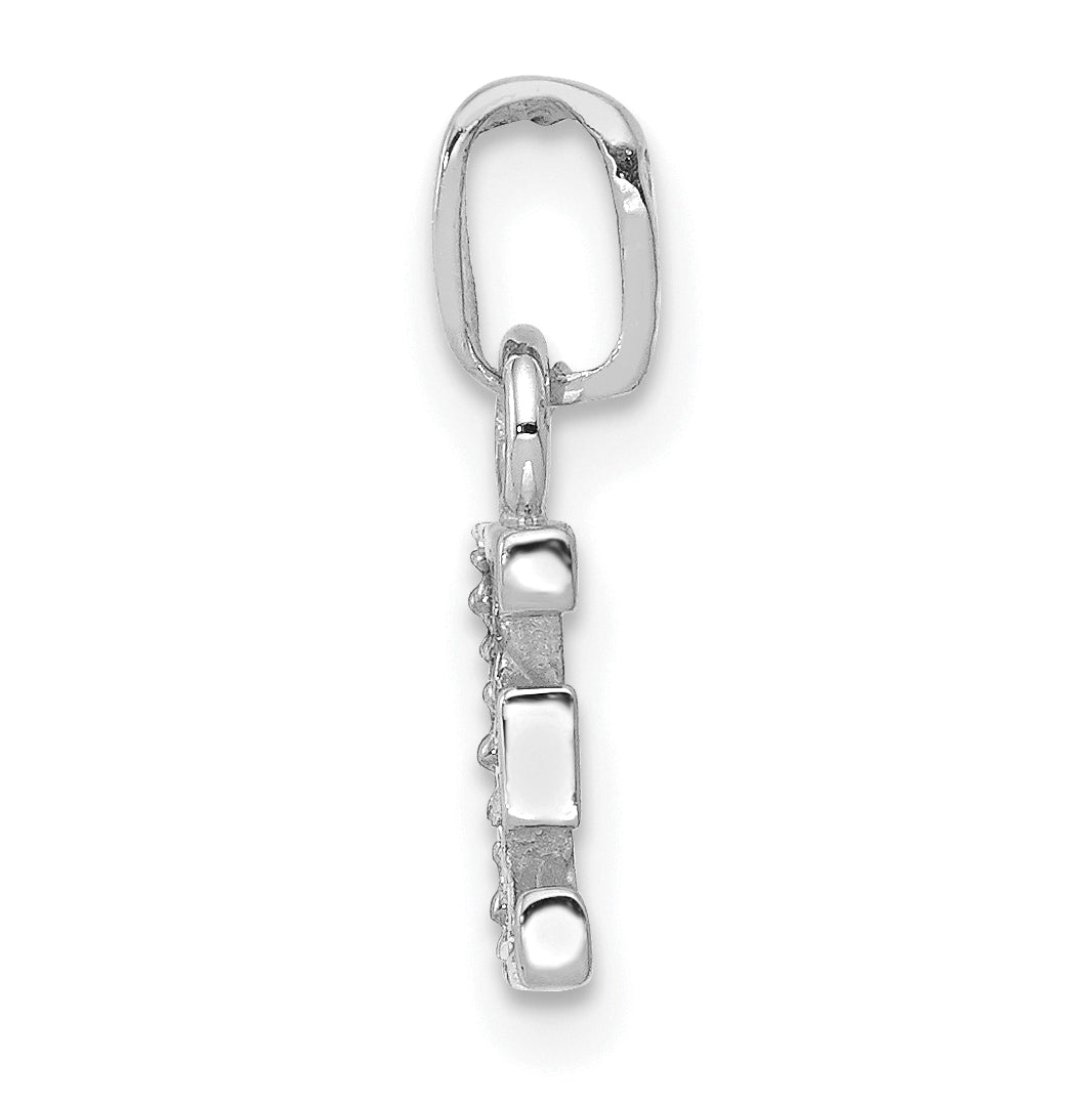 10K White Gold Diamond Initial E Pendant