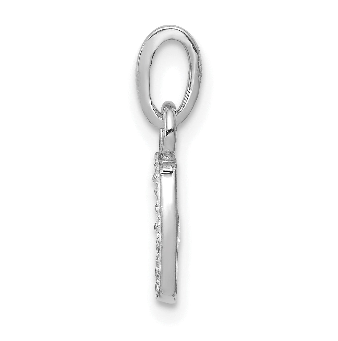 10K White Gold Diamond Initial J Pendant